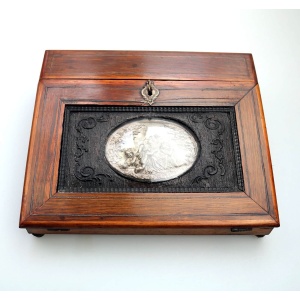 An extremely rare antique Palais Royal Madonna & child ladies Lap Desk C.19thC