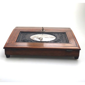 An extremely rare antique Palais Royal Madonna & child ladies Lap Desk C.19thC