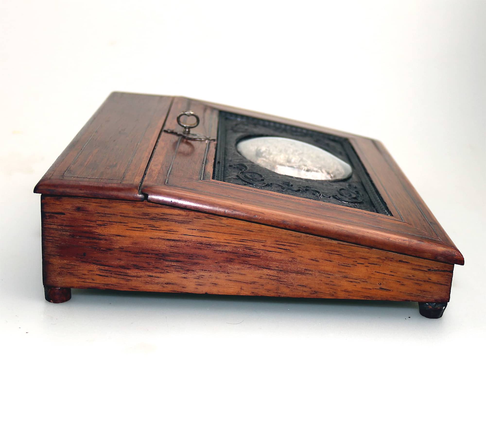 An extremely rare antique Palais Royal Madonna & child ladies Lap Desk C.19thC