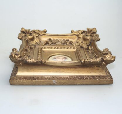 Antique English School female Portrait Miniature in fine gesso frame C.19thC - Image 4