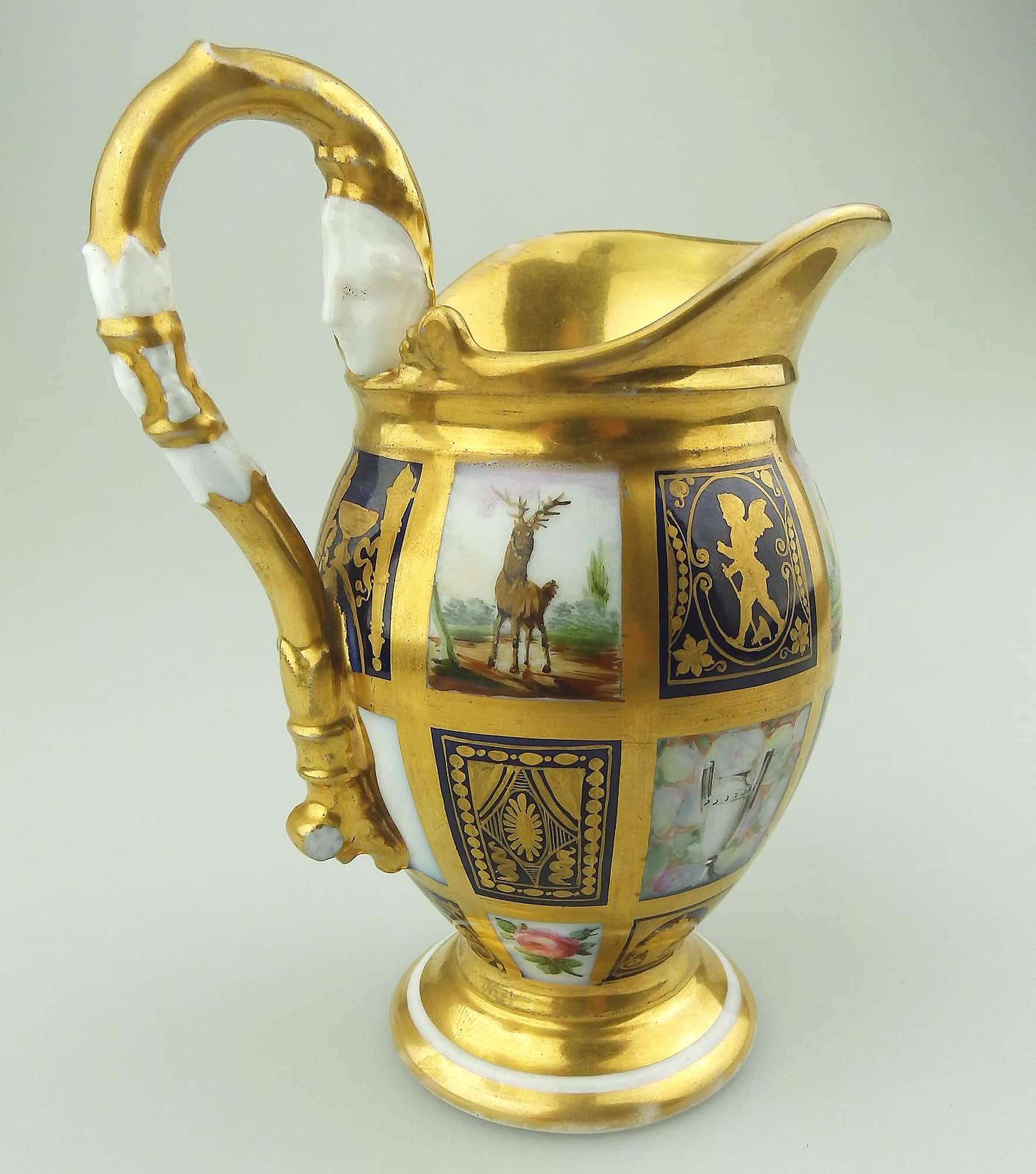 Extraordinary & very fine & extremely rare antique Old Paris porcelain Jug 1810