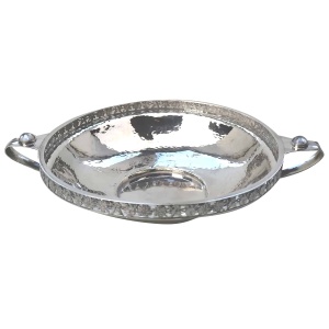 An extremely rare and good A E Jones antique Arts & Crafts English solid silver cabochon set large Bowl 252g C.1910
