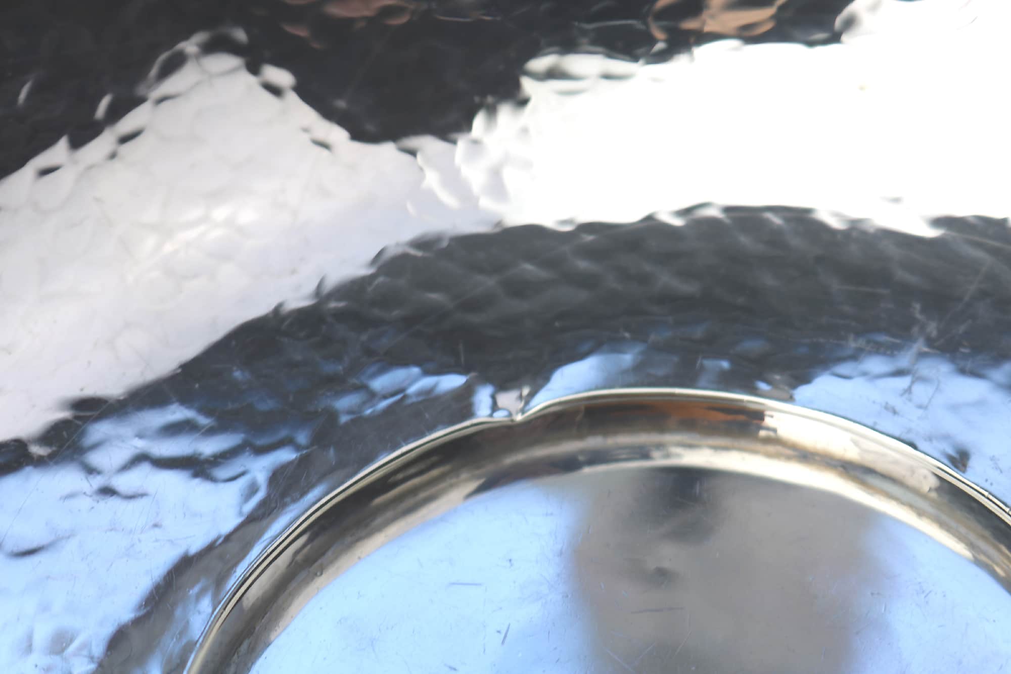 An extremely rare and good A E Jones antique Arts & Crafts English solid silver cabochon set large Bowl 252g C.1910