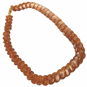 Vintage Costume Jewellery : A good Amber / Faux Amber disc Necklace C.20thC