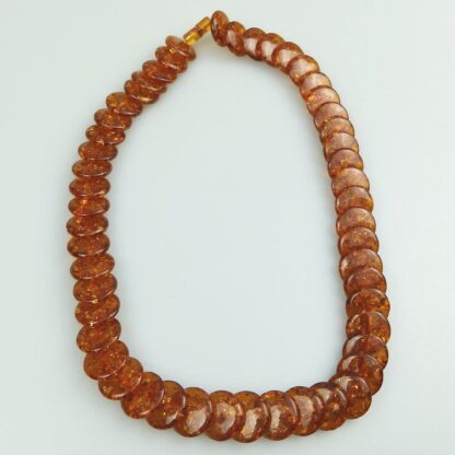 Vintage Costume Jewellery : A good Amber / Faux Amber disc Necklace C.20thC - Image 2