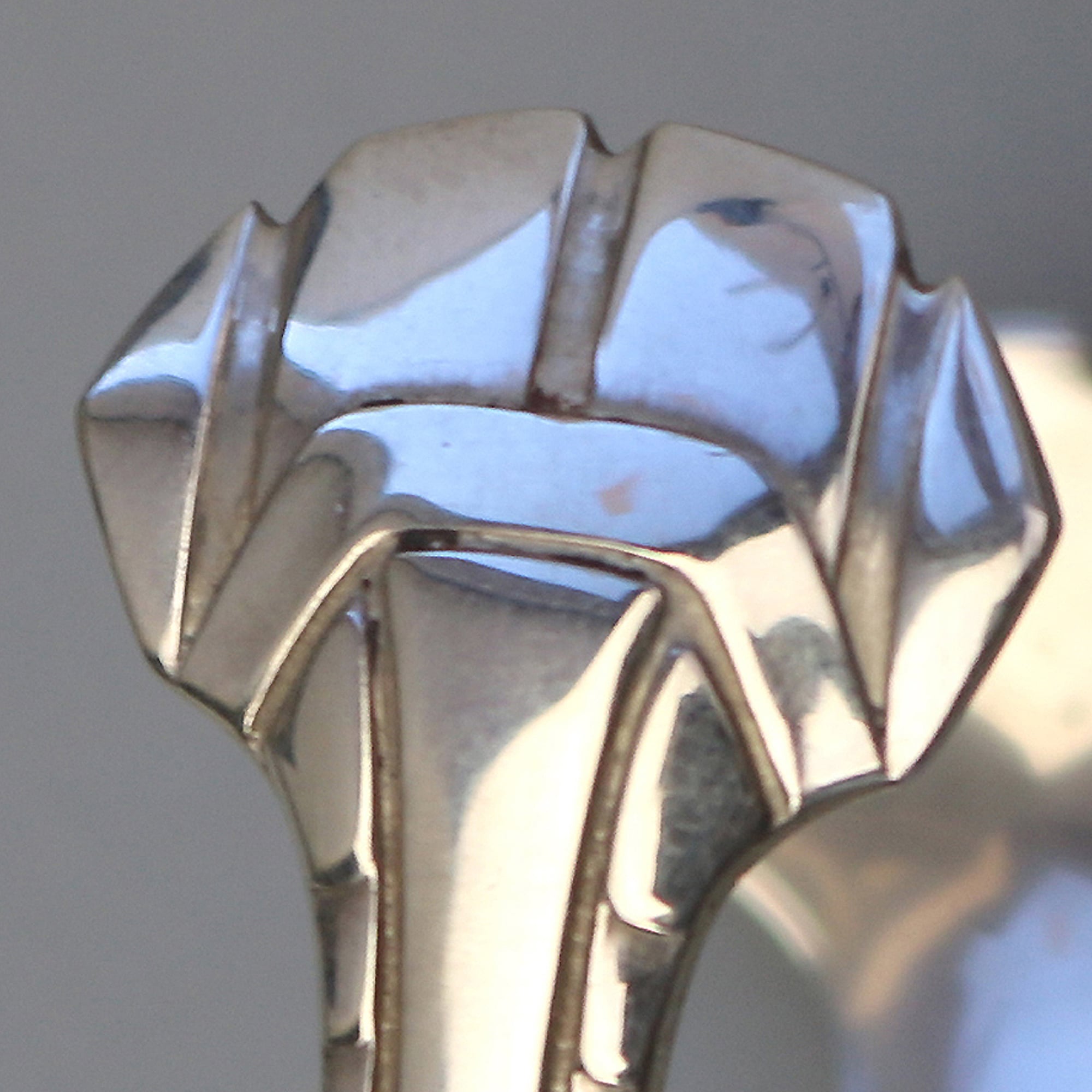 A fine and unusual cased French Art Deco Modernist solid silver Sugar Tongs C.1920