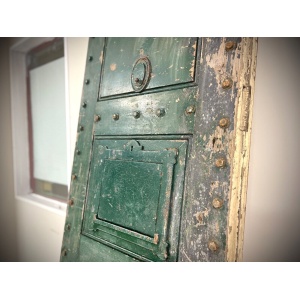 British, 19th Century, Oak & Steel Prison Door