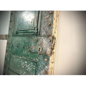 British, 19th Century, Oak & Steel Prison Door