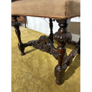 Carolean Carved Oak High Back Chair