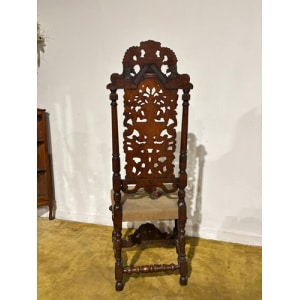 Carolean Carved Oak High Back Chair