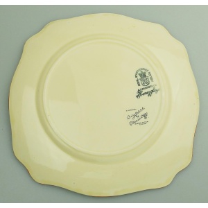 A lovely antique Art Deco Clarice Cliff Bizarre Lydiat Leda pottery Plate c.1930