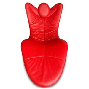 De Sede DS 151 Red Leather & Steel Jane Worthington Designer Chaise Lounge