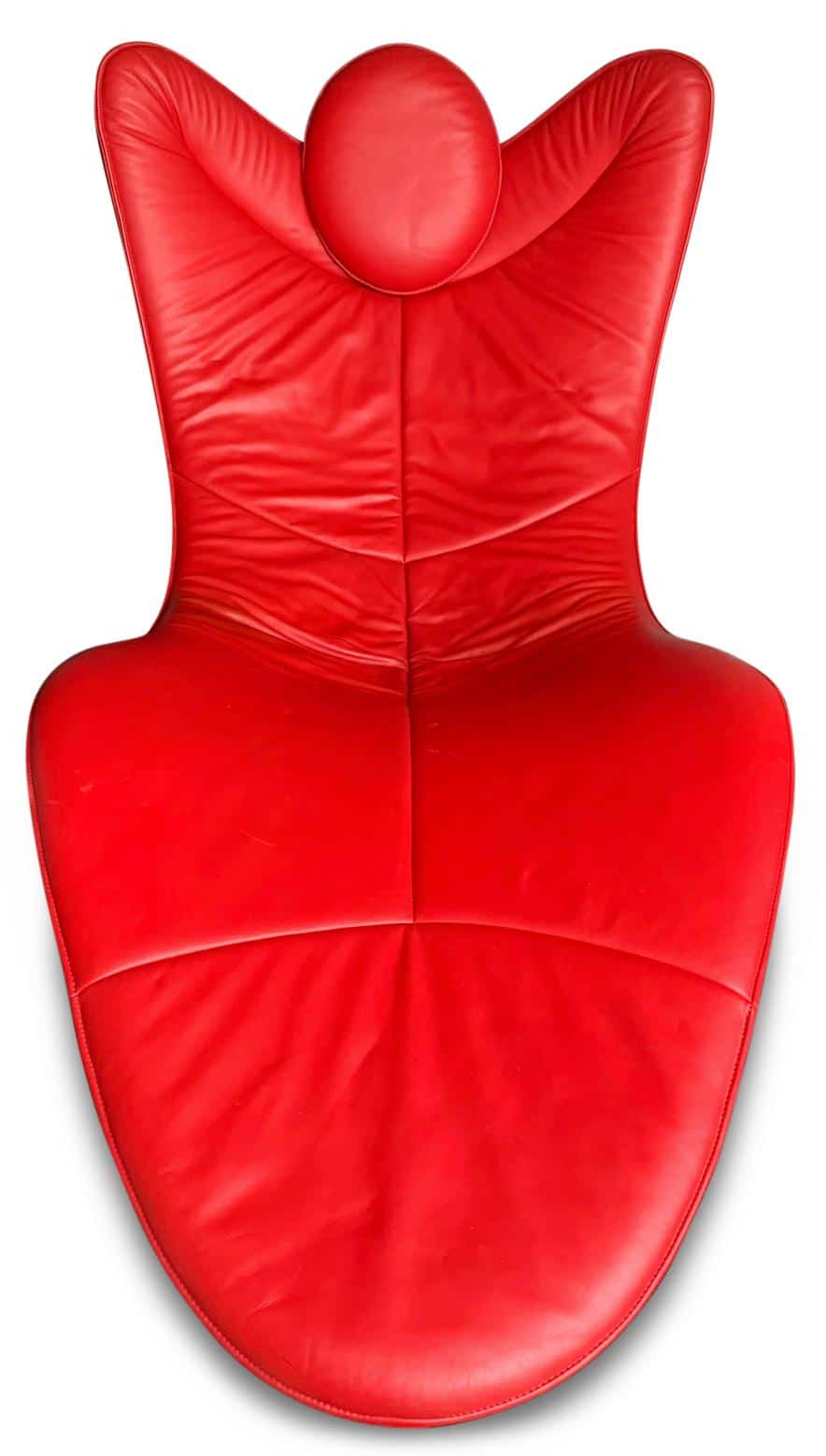 De Sede DS 151 Red Leather & Steel Jane Worthington Designer Chaise Lounge