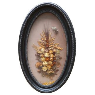 A rare and large antique Victorian framed handmade Flower diorama 75cm C.19thC