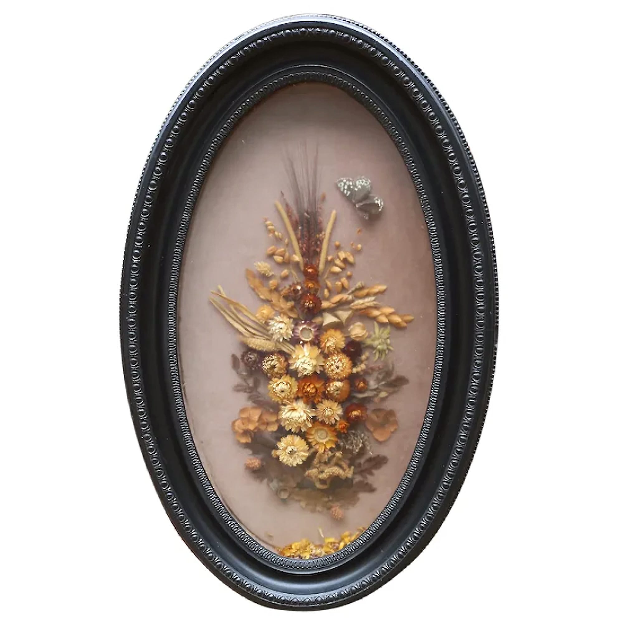 A rare and large antique Victorian framed handmade Flower diorama 75cm C.19thC