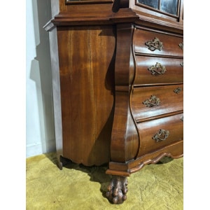 Dutch Mahogany 19th Century Bombe Display Cabinet