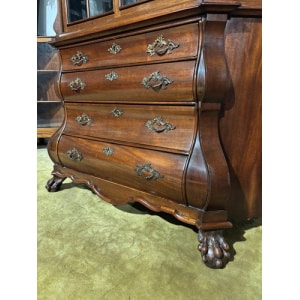 Dutch Mahogany 19th Century Bombe Display Cabinet