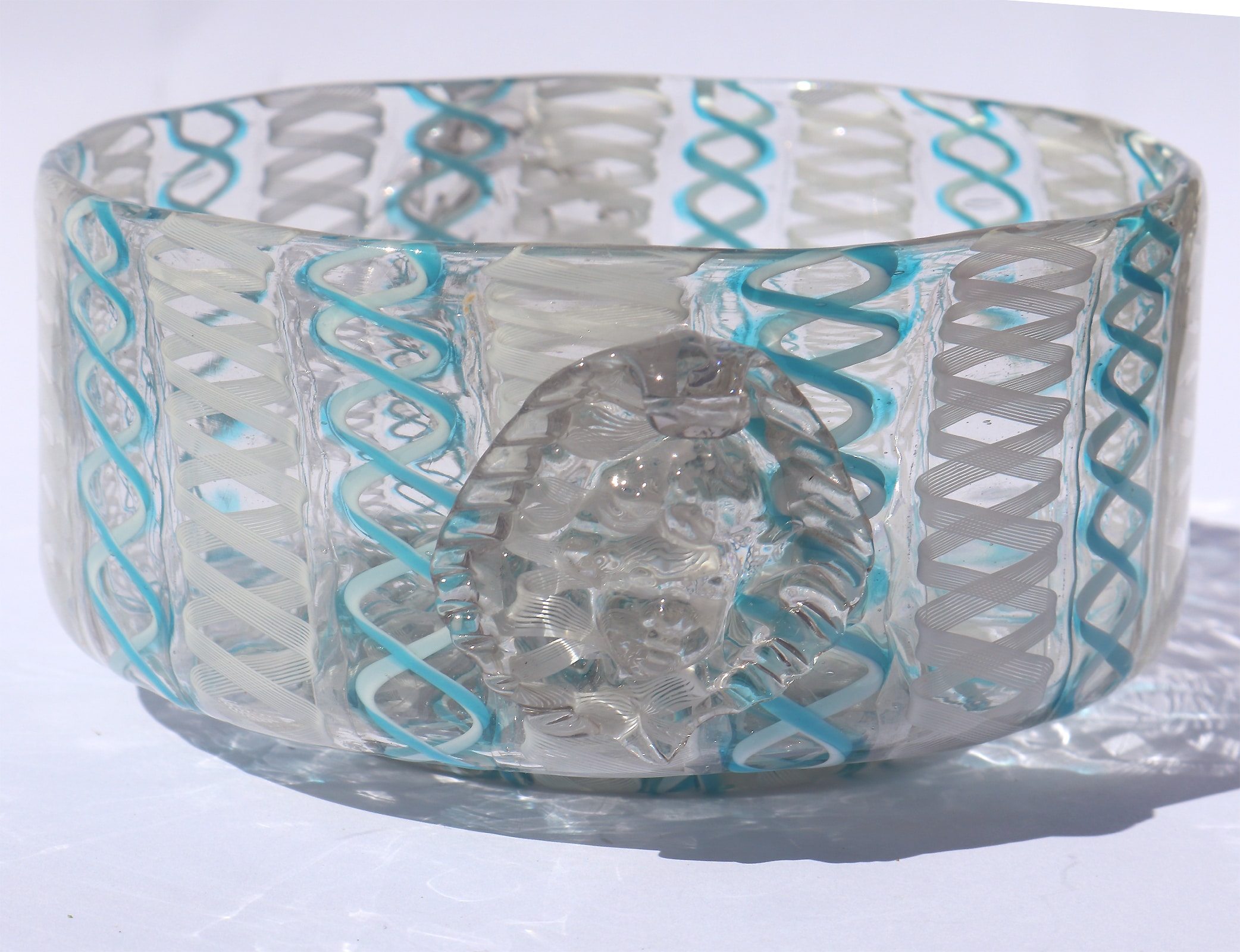 Antique Victorian Edinburgh Crystal Leith Flint Glass cherub glass Bowl C.19thC
