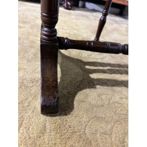 Edwardian mahogany table of small proportions resting on turned legs