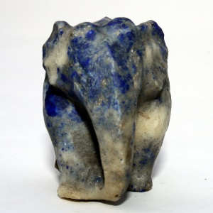 An antique vintage blue stone probably lapis lazuli carved Elephant 3.5" C.20thC