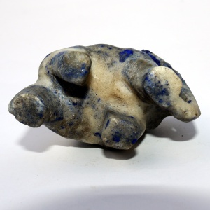 An antique vintage blue stone probably lapis lazuli carved Elephant 3.5" C.20thC