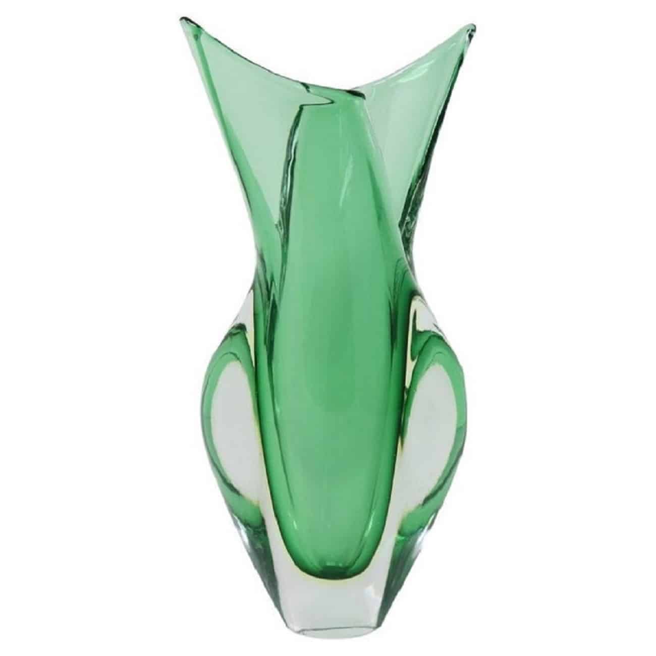 Particular Murano Glass Green Vase, 1960s