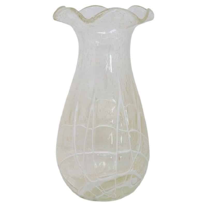 Transparent Murano Glass Vase, 1980s