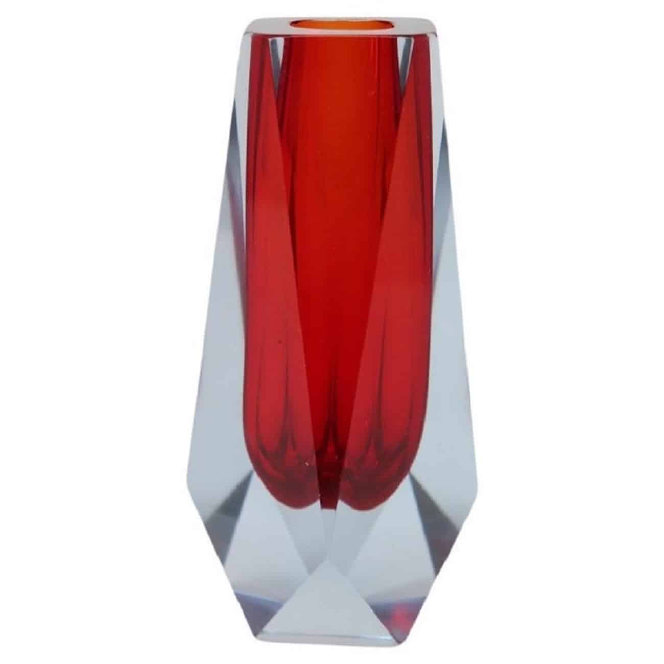Murano Glass Red Vase, 1960s