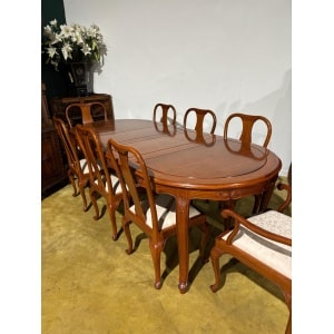 Chinese Rosewood Dining Room Table & Eight Chairs