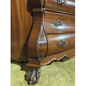 Dutch Mahogany 19th Century Bombe Display Cabinet