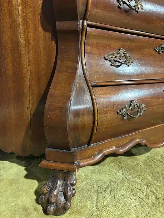 Dutch Mahogany 19th Century Bombe Display Cabinet
