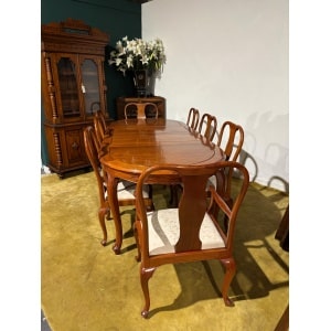 Chinese Rosewood Dining Room Table & Eight Chairs