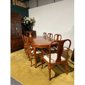 Chinese Rosewood Dining Room Table & Eight Chairs