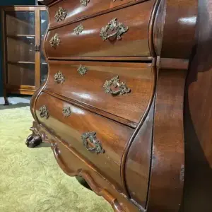 Dutch Mahogany 19th Century Bombe Display Cabinet