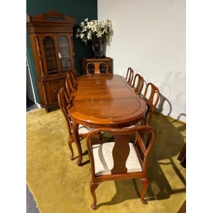 Chinese Rosewood Dining Room Table & Eight Chairs