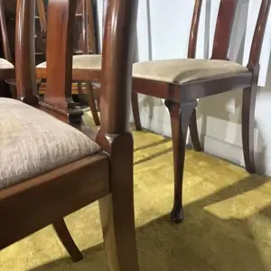 Set Of Four Mahogany Queen Anne Style Dining Chairs