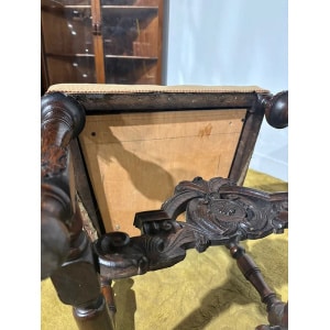 Carolean Carved Oak High Back Chair