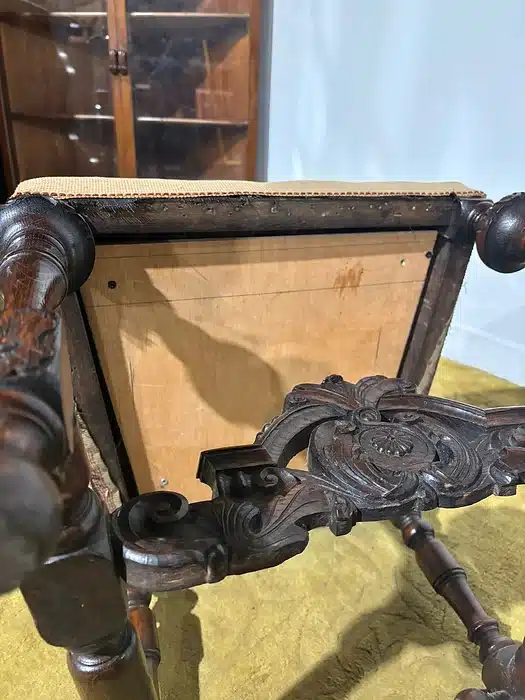 Carolean Carved Oak High Back Chair