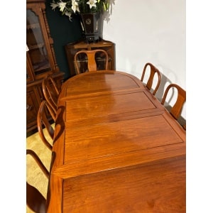 Chinese Rosewood Dining Room Table & Eight Chairs