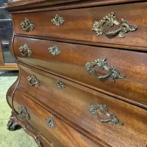 Dutch Mahogany 19th Century Bombe Display Cabinet
