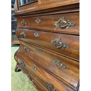 Dutch Mahogany 19th Century Bombe Display Cabinet