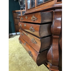 Dutch Mahogany 19th Century Bombe Display Cabinet