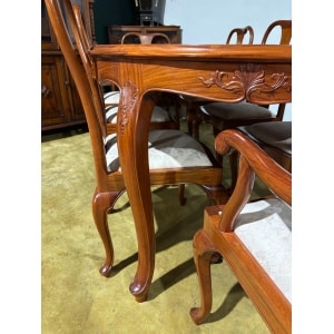 Chinese Rosewood Dining Room Table & Eight Chairs