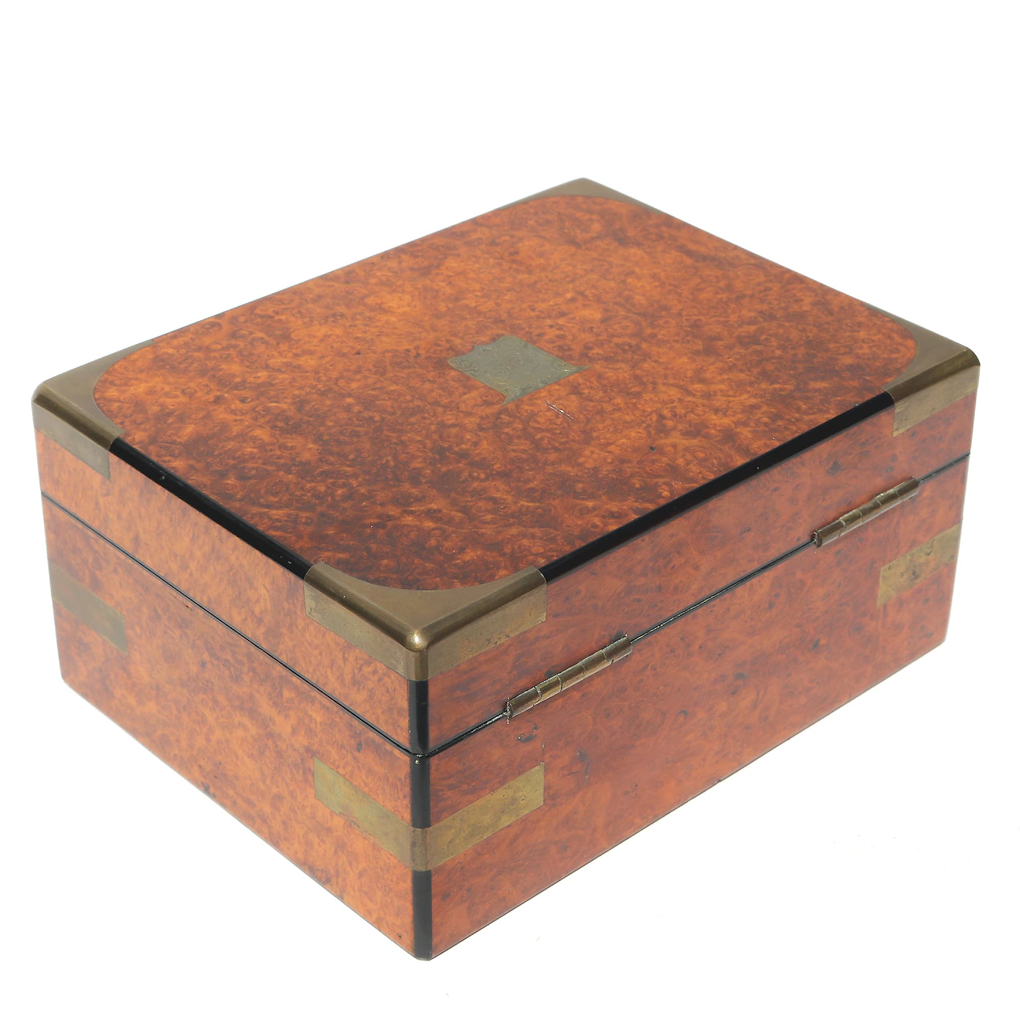 A very superior antique Victorian burr-walnut fitted Jewellery Box C.19thC