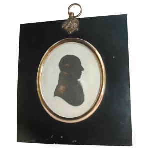 John Miers antique Georgian bronzed Portrait Miniature plaster Silhouette 18thC
