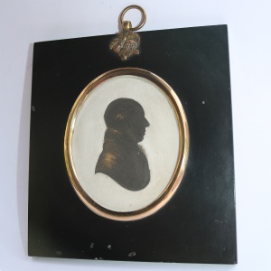 John Miers antique Georgian bronzed Portrait Miniature plaster Silhouette 18thC
