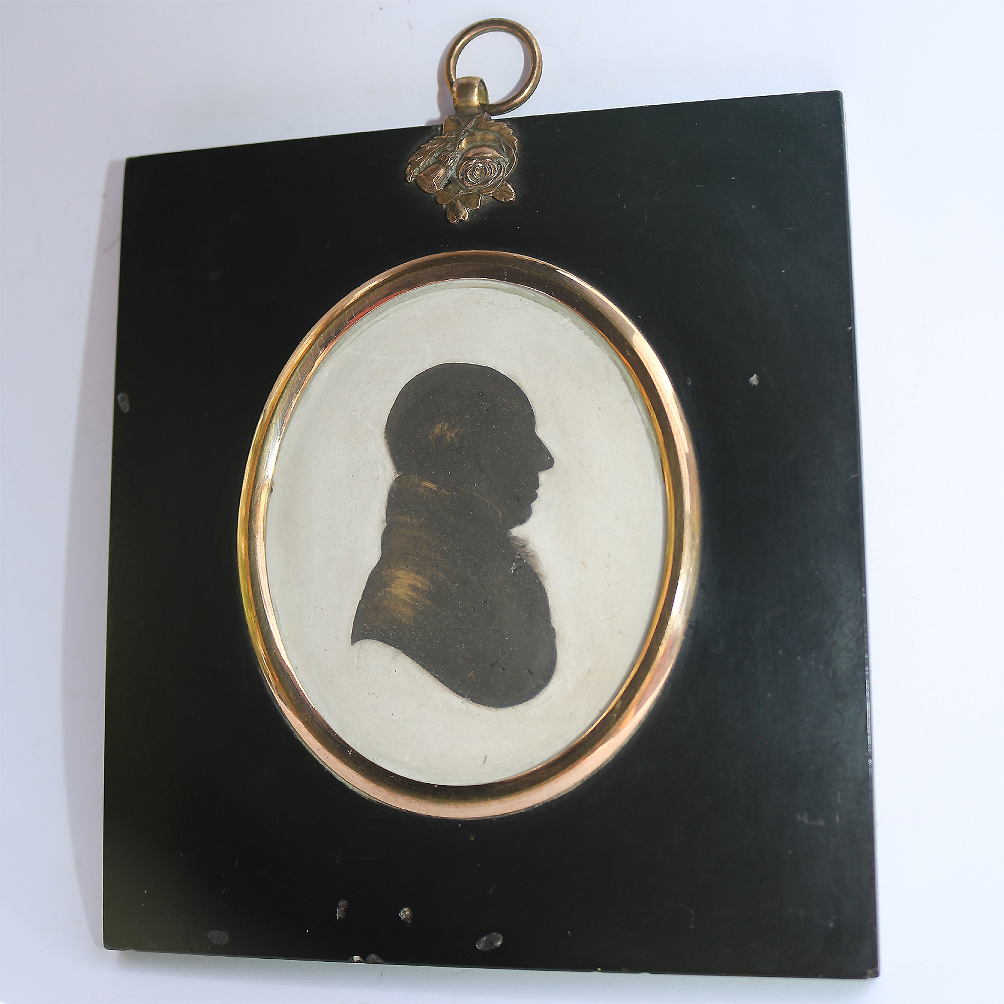 John Miers antique Georgian bronzed Portrait Miniature plaster Silhouette 18thC