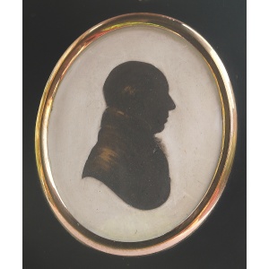 John Miers antique Georgian bronzed Portrait Miniature plaster Silhouette 18thC