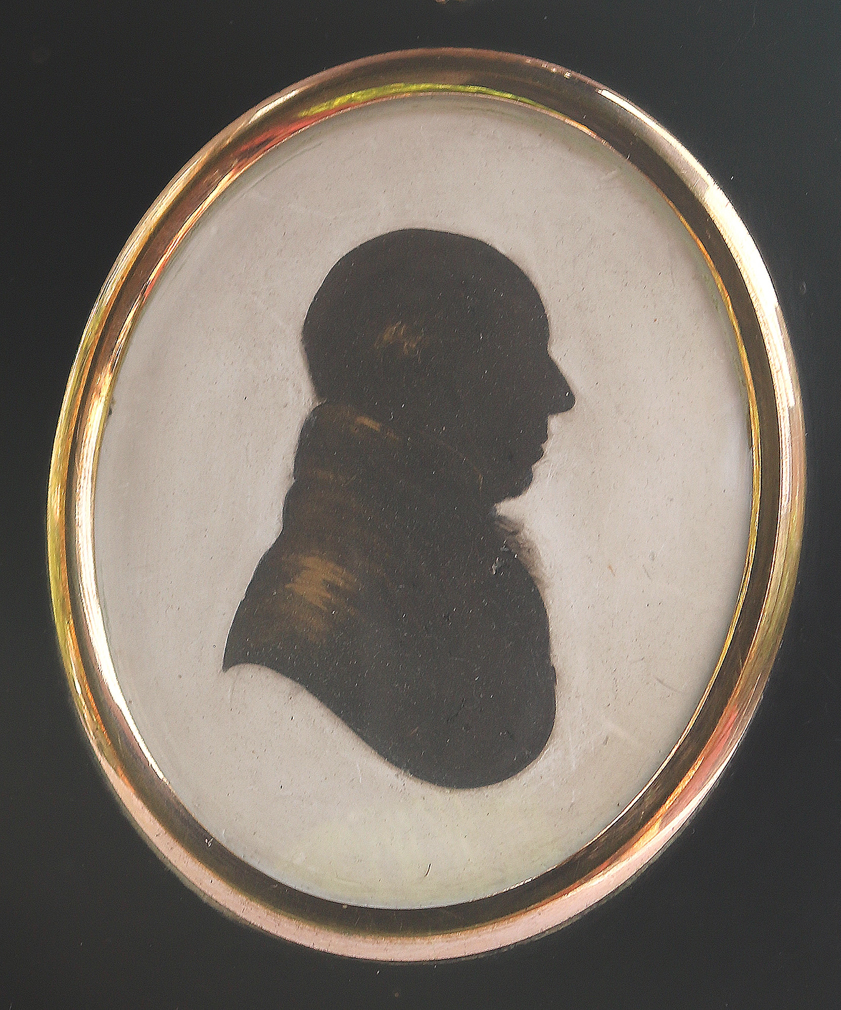 John Miers antique Georgian bronzed Portrait Miniature plaster Silhouette 18thC