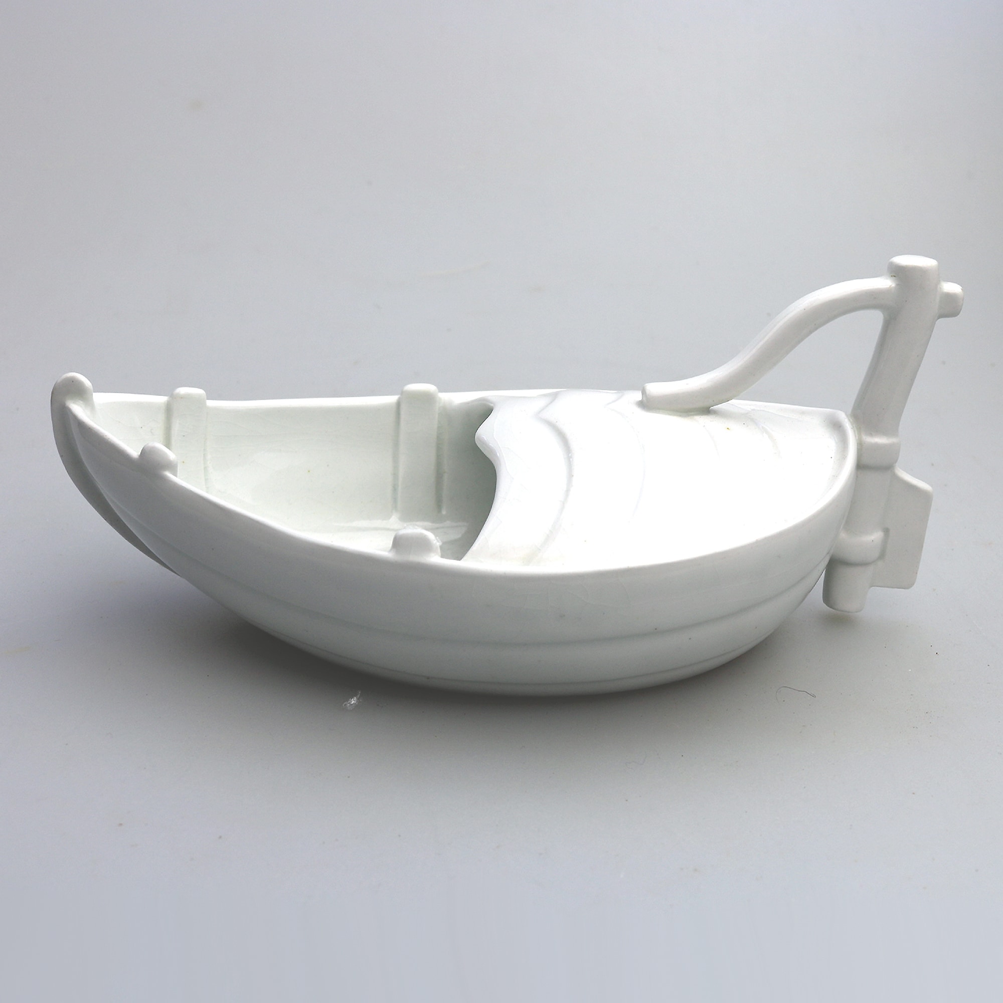 An extremely rare antique Minton porcelain novelty Nautical Spoon Warmer C.19thC